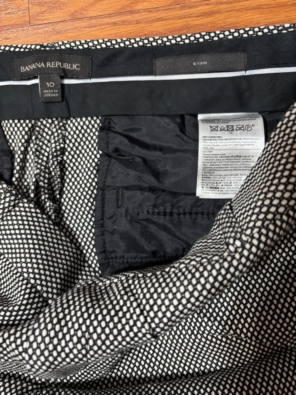 Banana Republic Black White Straight Leg Dress Pants